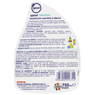 Igienol | Dezinfectant suprafete si obiecte, Sensitive 750ml
