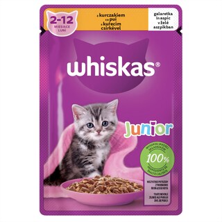 Whiskas | Hrana umeda pentru pui de pisica, cu pui in aspic 85g