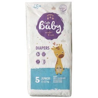 Cute Baby | Scutece pentru copii, Junior, marimea 5, 11-23 kg, 46 bucati