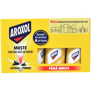 Aroxol | Capcane role de hartie impotriva mustelor, 4 role
