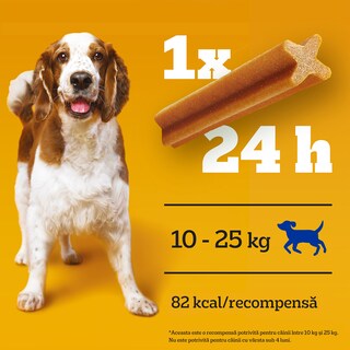Pedigree | DentaStix | Hrana complementara pentru caini, 10-25 kg, 3 batoane, 77g