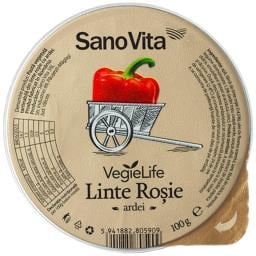 Pasta vegetala din linte rosie cu ardei 100g