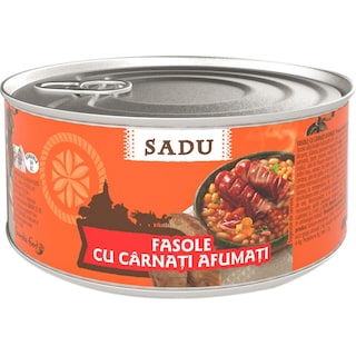 Sadu | Fasole cu carnati afumati 400g