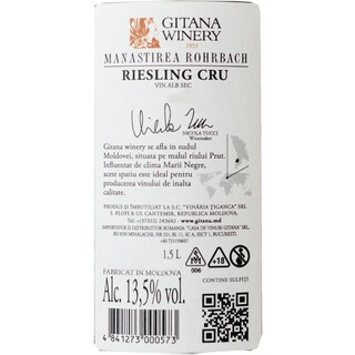 Gitana | Manastirea | Vin Alb sec Riesling 1.5L