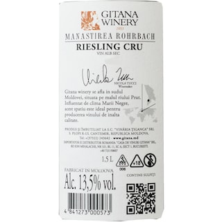 Gitana | Manastirea | Vin Alb sec Riesling 1.5L