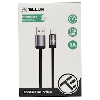 Tellur | Cablu minimalist USB la USB-C, 1m