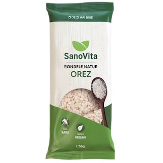 Sano Vita | Rondele din orez expandat natur 56g