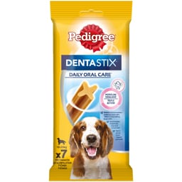 Pedigree | DentaStix | Hrana complementara pentru caini, 10-25 kg, 7 batoane, 180g