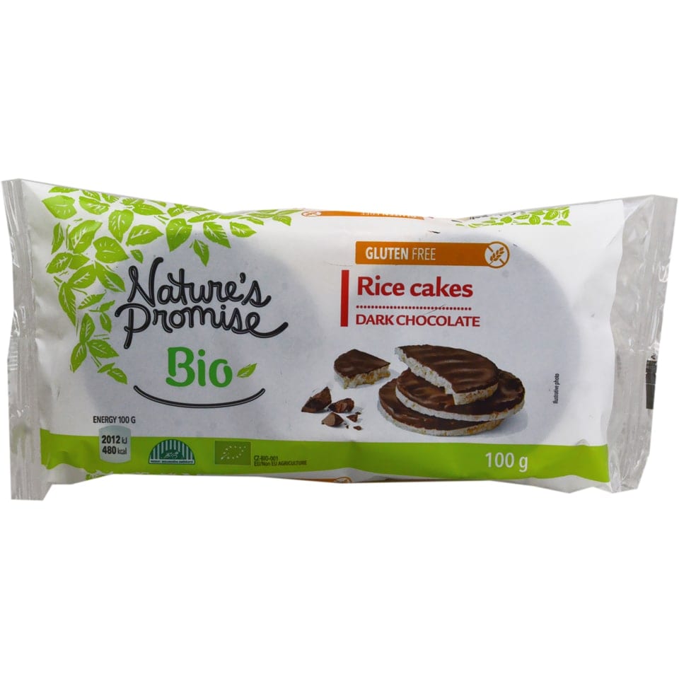 Nature's Promise Bio | Galete orez cu ciocolata neagra 100g | Mega