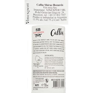 Callia Alta | Vin rosu Shiraz Bonarda 0.75l