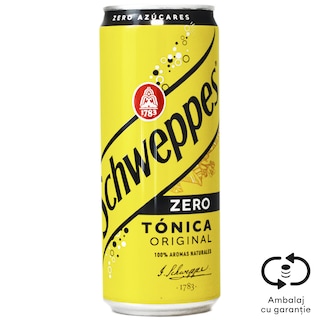 Schweppes | Bautura racoritoare tonic fara zahar 0.33L