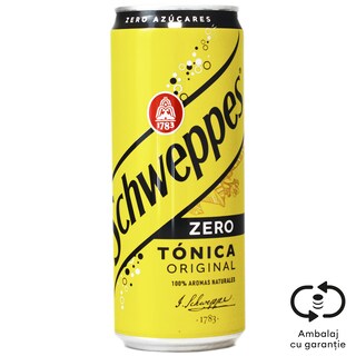 Schweppes | Bautura racoritoare tonic fara zahar 0.33L