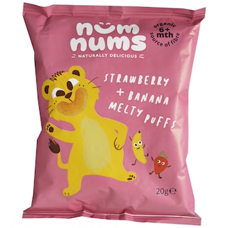 Num Nums | Pufuleti bio cu capsuni si banane +6 luni 20g