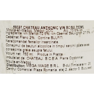 Chateau Antohnic | Vin rosu  0.75l