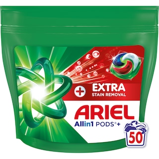 Ariel | Detergent + Extra Clean Power, 50 capsule