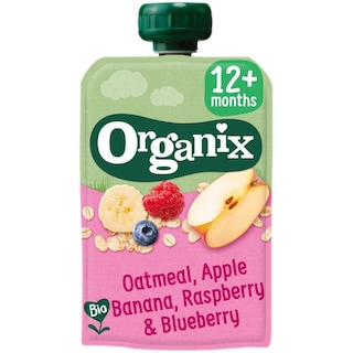 Organix | Piure ecologic de ovaz,mere, banane, zmeura si afine 100g
