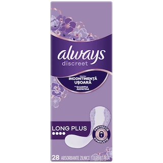 Always Discreet | Absorbante zilnice incontinenta urinara Long Plus, 28 bucati
