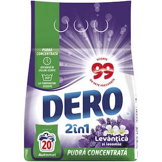 Dero | Detergent pudra Levantica si iasomie, 20 spalari 1.5kg