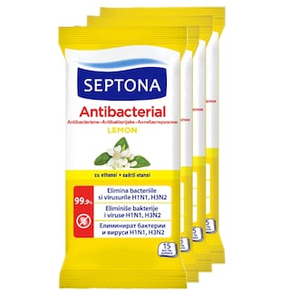 Septona | Servetele umede antibacteriene, 4x15 buc.