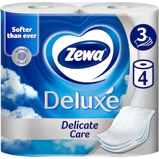 Zewa | Hartie igienica Deluxe Delicate Care, 3 straturi, 4 role