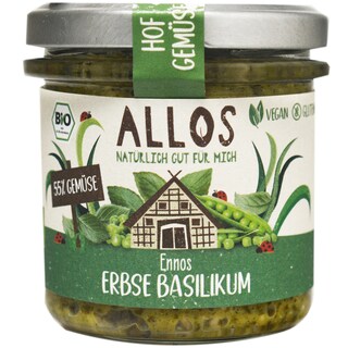 Allos | Crema bio tartinabila, cu mazare si busuioc 135g