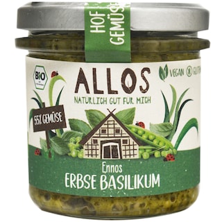 Allos | Crema bio tartinabila, cu mazare si busuioc 135g