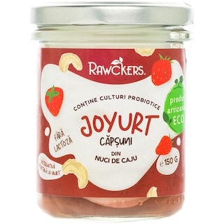 Rawckers | Joyurt iaurt din nuci caju cu capsuni 150g