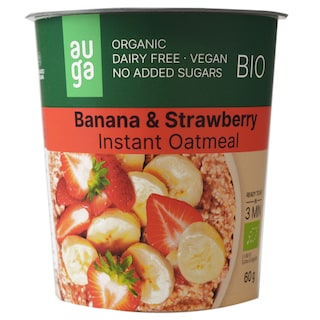 Auga | Ovaz integral bio cu banane si capsuni 60g