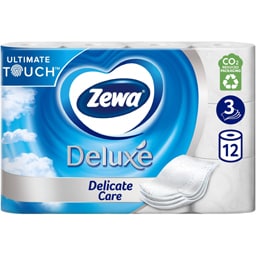 Zewa | Hartie igienica Deluxe Delicate Care, 3 straturi, 12 role