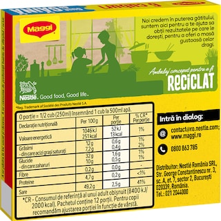 Maggi | Baza pentru mancaruri cu gust de gaina, 6 cuburi 60g