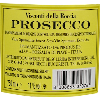 Visconti della Rocca | Prosecco Extra Dry 0.75L