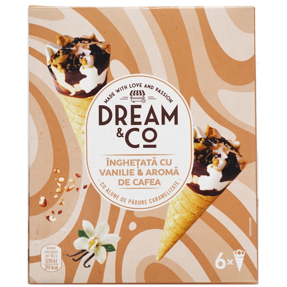 Dream&Co | Inghetata cu vanilie si aroma de cafea 6x120ml | Mega-image