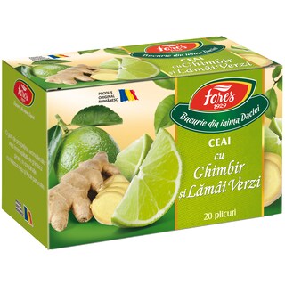 Fares | Ceai cu ghimbir si lamai verzi 20x2g