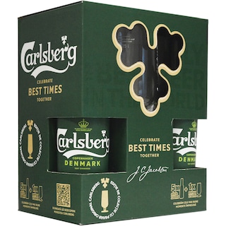 Carlsberg | Pachet bere blonda + pahar 5x330ml