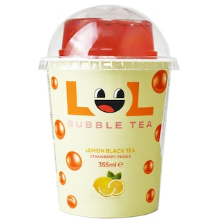 LOL Bubble Tea | Bubble Tea ceai negru cu lamaie si perle cu capsuni 355ml