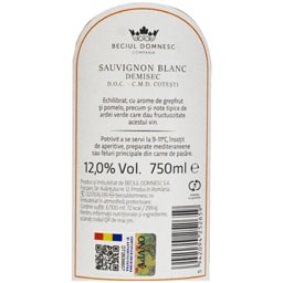 Beciul Domnesc | Vin alb demisec Sauvignon Blanc 750ml