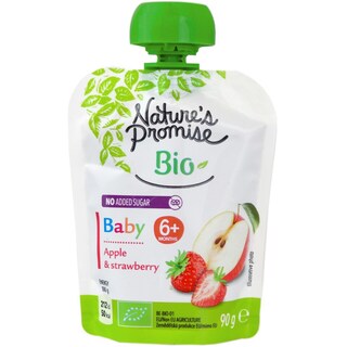 Nature's Promise Bio Baby | Piure eco de mere si capsuni, 6+luni 90g