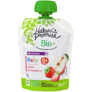 Nature's Promise Bio Baby | Piure eco de mere si capsuni, 6+luni 90g
