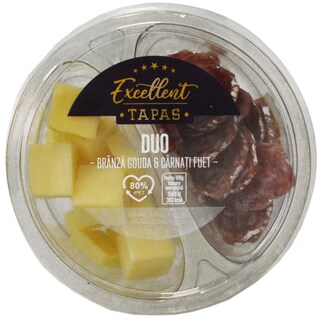 Excellent | Duo Branza Gouda si carnati Fuet 100g