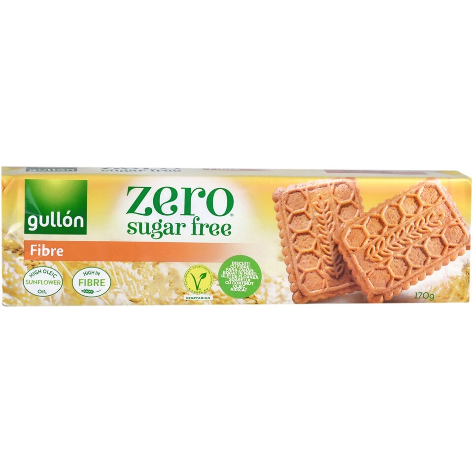 Romania product data sample: Biscuiti cu fibre fara zahar 170g