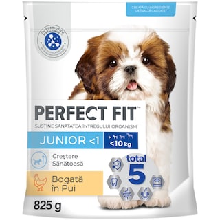 Perfect Fit | Hrana uscata, completa, bogat in pui, pentru catei 825g