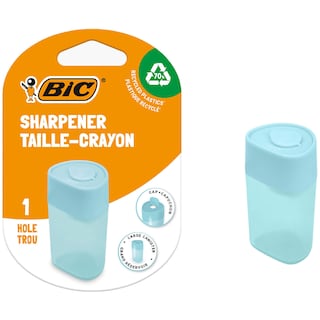 Bic | Ascutitoare cu un orificiu si container, diverse culori
