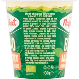 Napolact Bio | Iaurt cu piersici si caise 130g