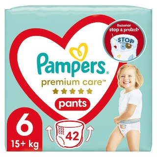Pampers | Premium Care Pants | Scutece-chilotel bebelusi Marimea 6, 15+ kg, 42 buc