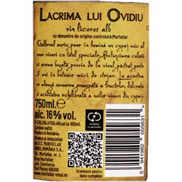 Murfatlar | Lacrima lui Ovidiu | Vin alb licoros dulce 0.75L