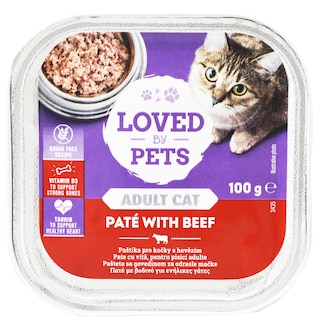 Loved by Pets | Hrana umeda pentru pisici, pate cu vita 100g