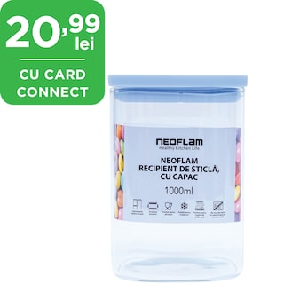 Neoflam | Recipient de sticla cu capac, 1000ml