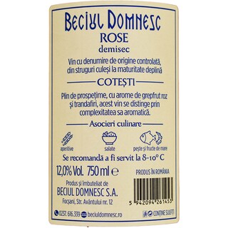 Beciul Domnesc | Vin roze demisec 0.75L