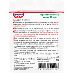 Dr. Oetker | Carmin | Vopsea lichida verde, 10 oua