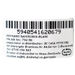 Pounamu | Vin alb sec Sauvignon Blanc 0.75L